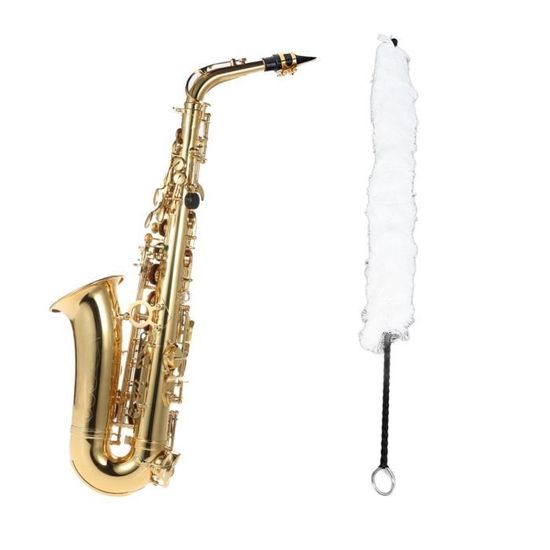 Dioche kit d’entretien pour saxophone Kit de nettoyage pour Saxophone,  ensemble de 7 pièces, flûte, clarinette, brosse avec Blanc