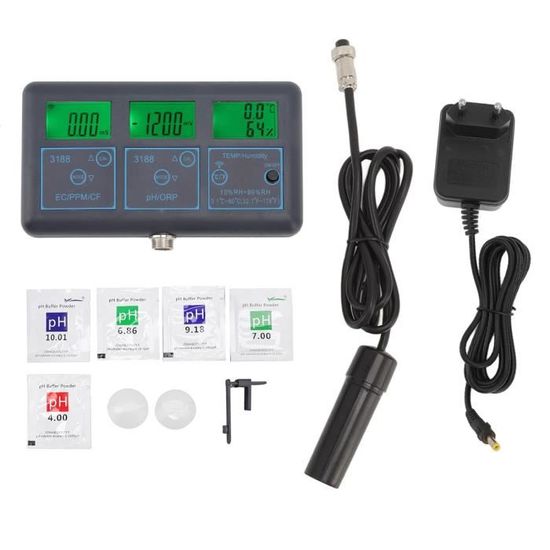 Testeur D'eau Numérique 7 En 1 - Mesure PH, ORP, TDS, EC, CF, Température, Salinité - Pour Piscine, Aquariums