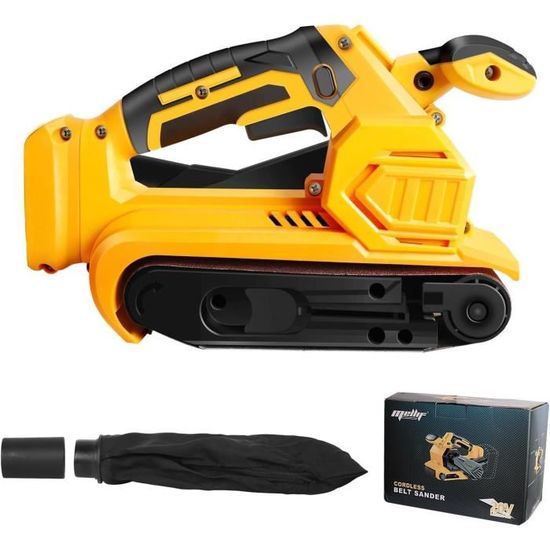 Ponceuse à Bande Sans Fil Mellif Pour Batterie Makita 18V - 457x76mm - 6 Vitesses - Aspiration Poussière