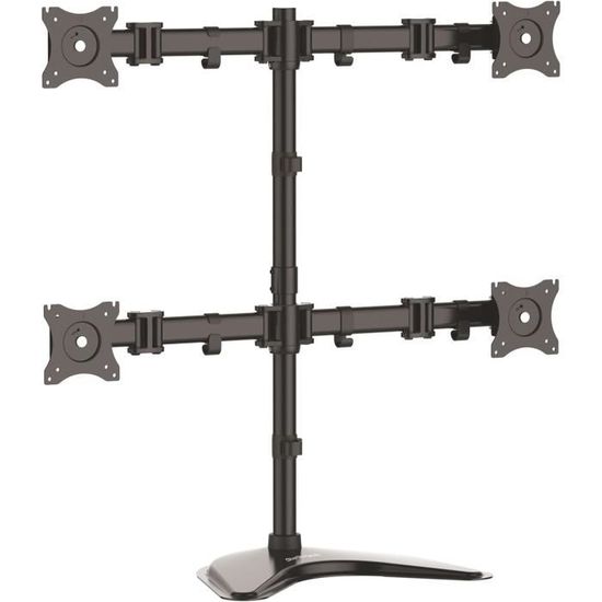 Support Bureau 4 Écrans Duronic DM454 - 15-27" VESA 75/100 Inclinaison Rotation 360° Jusqu'à 5kg Par Écran
