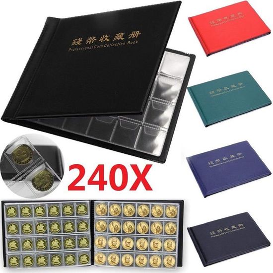 Classeur pour Collection Pièces en PVC Album PorteMonnaie Rangement de Pièce240 Cdiscount