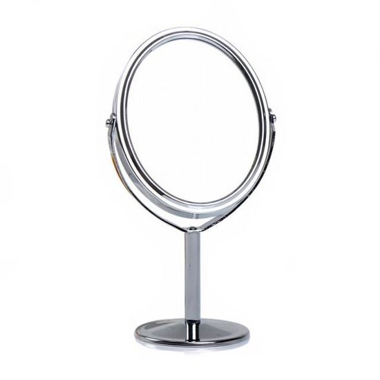 Miroir De Maquillage Vintage Sur Pied - Ovale, Rotatif, En Métal Laqué Vert, 50 Cm De Haut, Pour Coiffeuse Sans Perçage