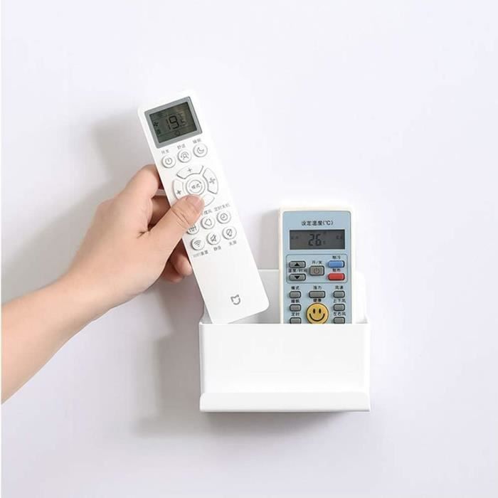 Support ABS Petit Espace Support Mural Télécommande Climatiseur Blanc - Fixation Stable Et Discrète Pour Télécommandes