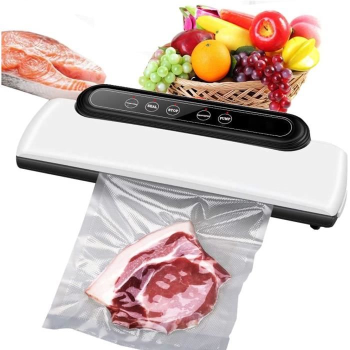 Machine à Emballer Sous Vide MegaWise | Nouvelle Version 2025 | Puissance D' Aspiration De 80 KPa | Sacs Et Coupe-aliments Inclus (Gris