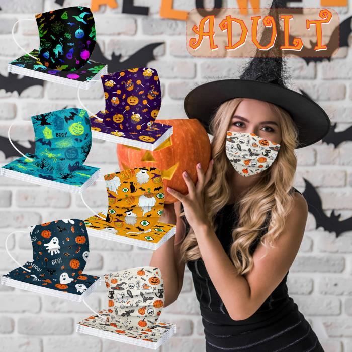 Halloween masque Masque jetable Halloween Spunlace tissu adulte impression  masque drôle