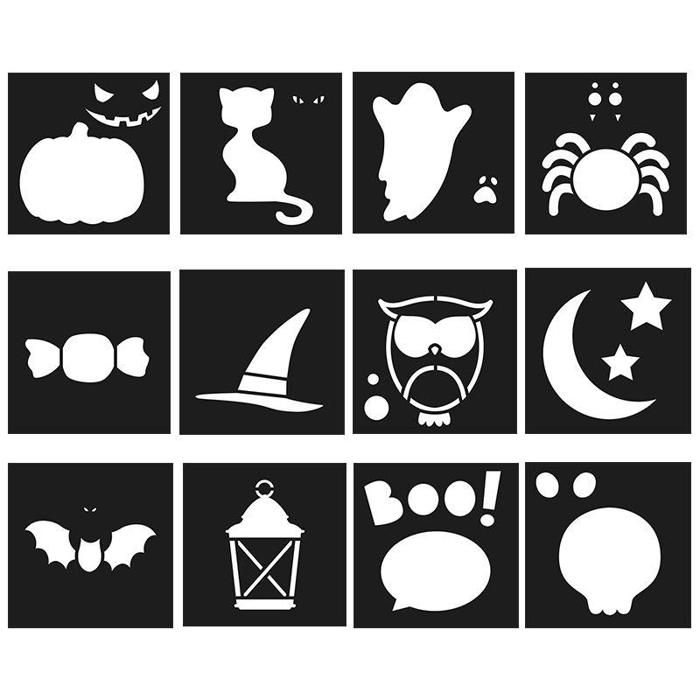 Set de 12 Pochoirs 'Halloween' d'Artemio 9x9 cm