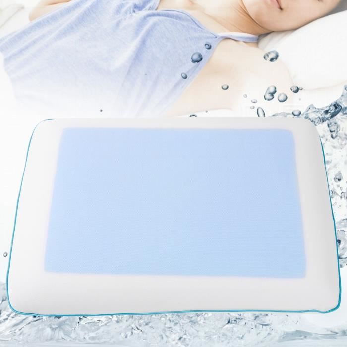 Oreiller respirant de repos de soin de cou d'oreiller de sommeil de mousse de mémoire de gel frais-CHE