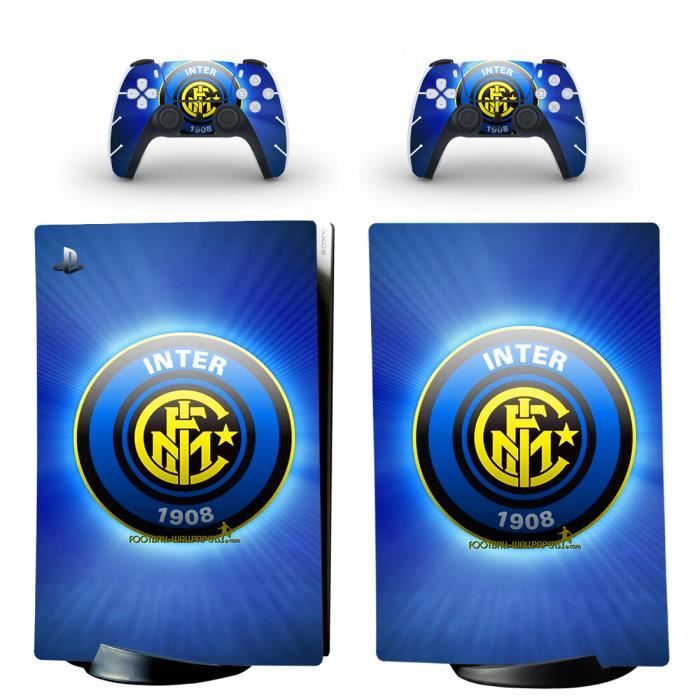Inter Milan PS5 Digital Édition Sticker Skin Autocollant protection pour PS5 Playstation 5 Digital Édition Console et 2 contrôleurs