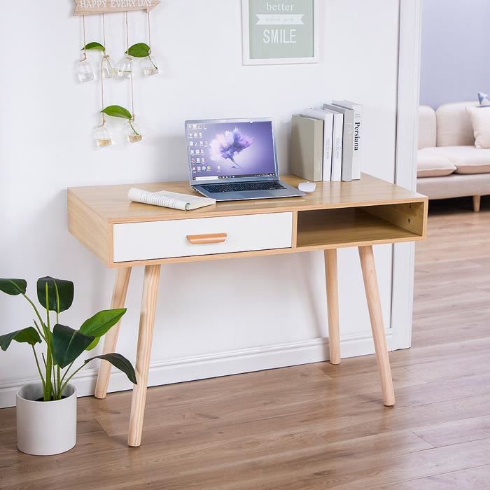 Chêne! Bureau Scandinave! Pieds de table en bois massif!