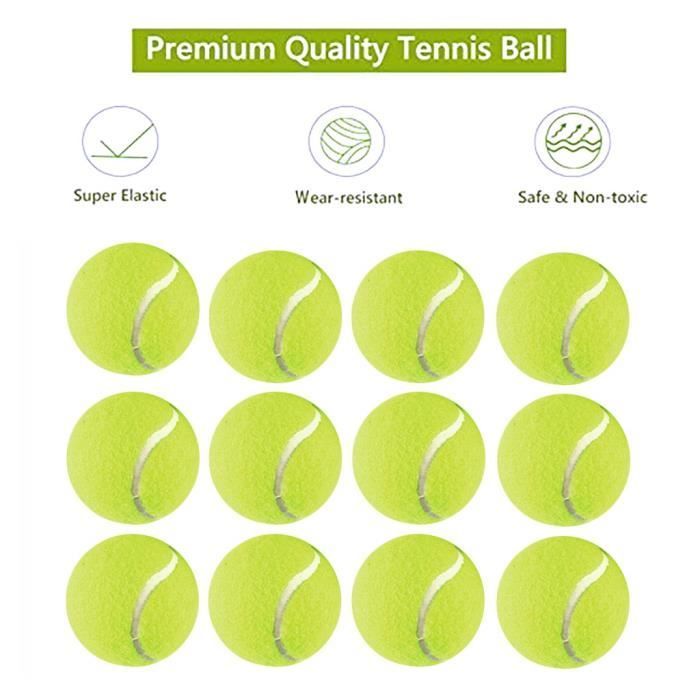 Balle de tennis avec sac en filet pour chiot balle de chien réutilisable durable 12 pièces @irhaang229