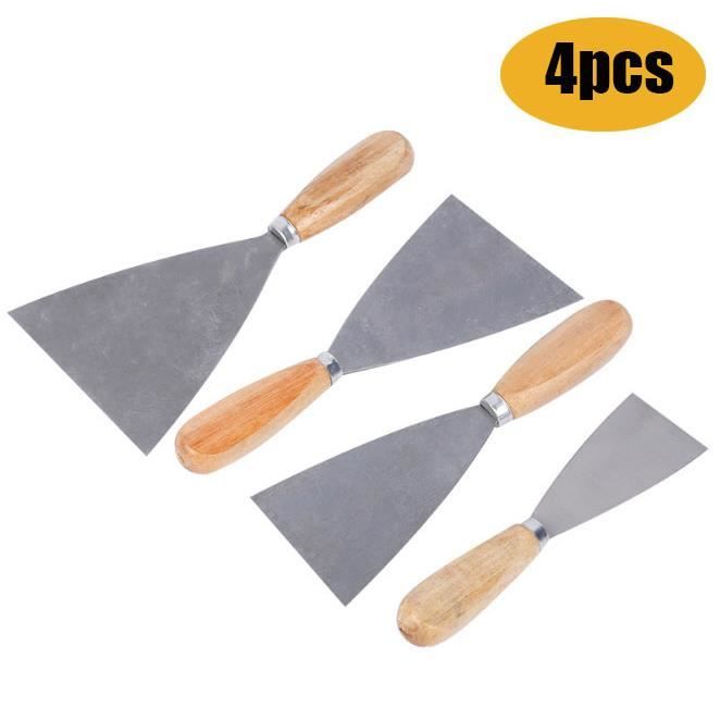 couteau à enduire,spatule bricolage,Jeu de Spatules en Acier Inoxydable Couteau à Enduire 50, 75, 100, 125mm 4 Pièces