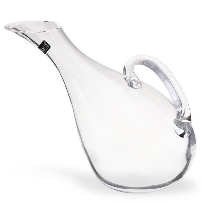 JIE 1200 ML Carafe Aérateur Vin Verseur Forme Cygne Verre Cristal
