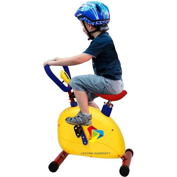 Vélo d'appartement professionnel pour enfants, avec compteur électronique : distance, calories, entraînement cardio, hauteur rég23