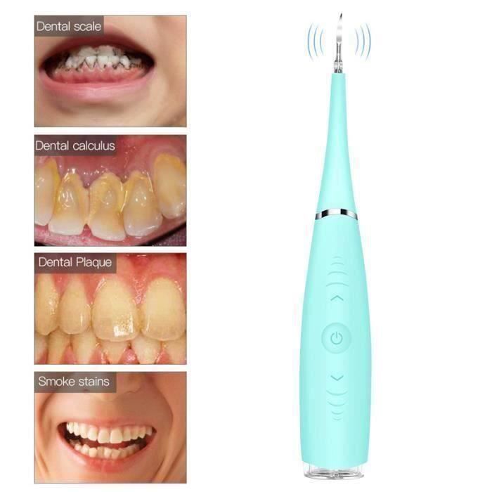 Anti Tartre Dentaire, iFanze Plaque Dentaire Rechargeable, Tartre Dent, Nettoyage des dents, Blanchiment des dents - Bleu verdâtre