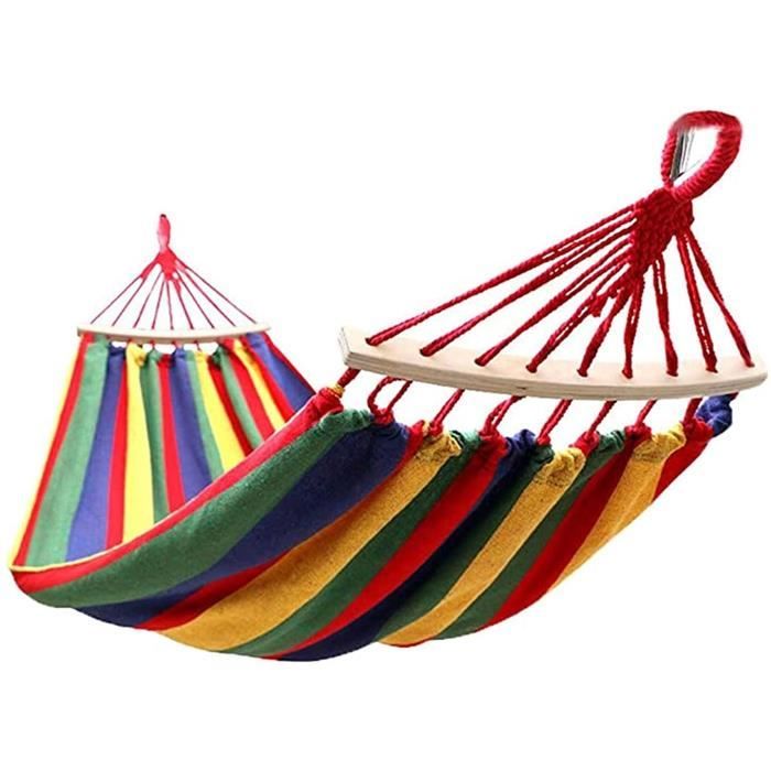 HAMAC Loisirs en Plein air Couleur Couleur Simple Canvas Hammock Anti-Rollover Duckbill Boucle d'épaisseur Toile Courbe Co717