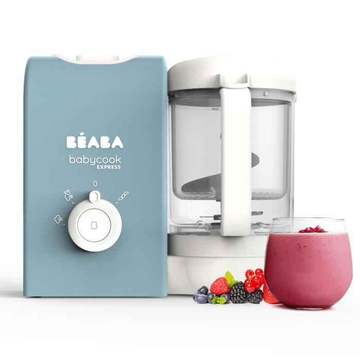 BEABA, Babycook Express, Robot Bébé 4 en 1 Mixeur-Cuiseur, Bleu Baltique