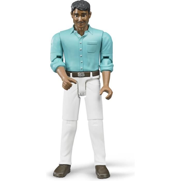 Personnage avec pantalon blanc et chemise bleu Ech:1/16 - BRU60003