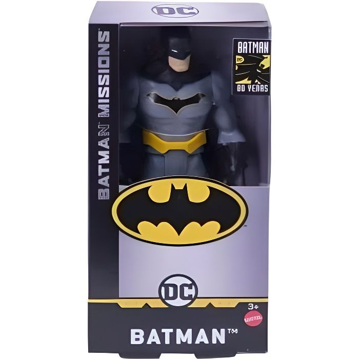 Coffret Figurine Batman Gris 15cm - Serie Missions 80 ans - DC - Super Heros - Jouet Garcon