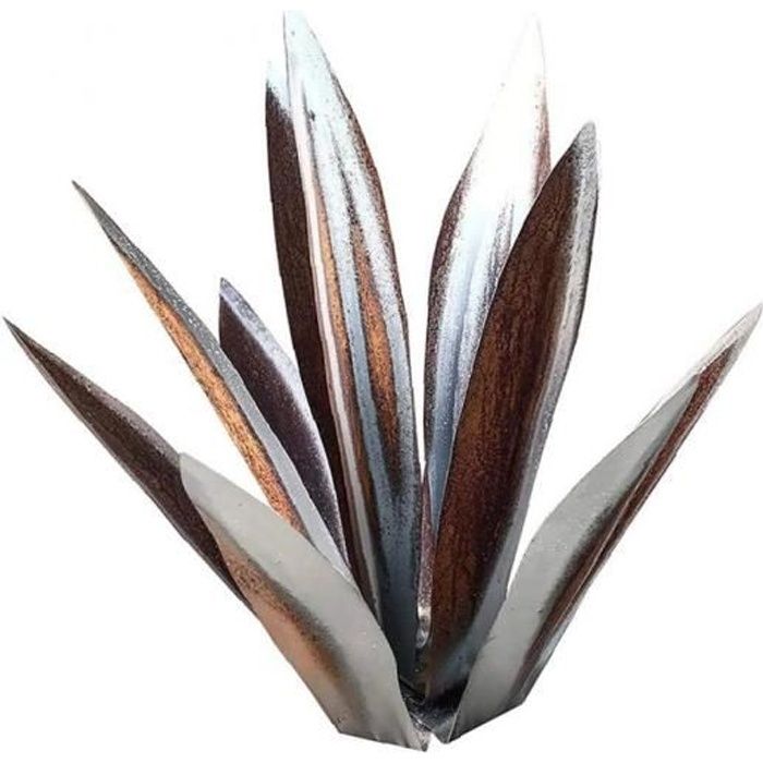 Tequila rustique Sculpture en métal Agave Fer Art Agave Sculpture Statue Jardin Art de jardin Décoration Ornement 35cm Argent