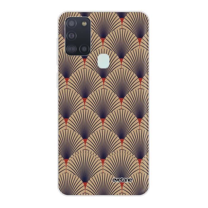 Coque Samsung Galaxy A21S 360 intégrale transparente Art déco motifs Ecriture Tendance Design Evetane.
