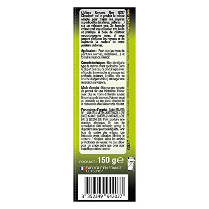 GS27 Efface Rayures Noir - 150 g