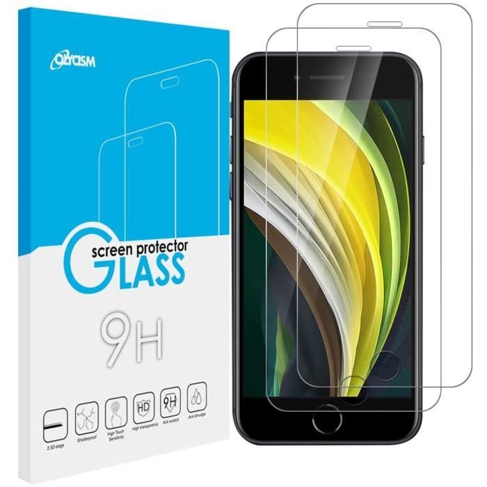 Compatible pour iPhone Se (2020) Protection écran Verre trempé 0.3mm Dureté 9H Transparence Anti Rayure Haute réponse sans Bulles