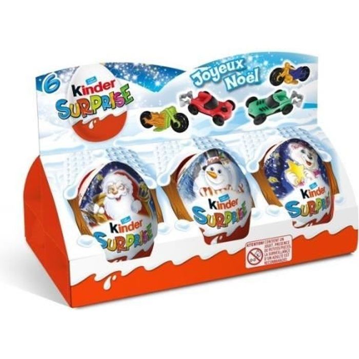 Kinder Surprise Garçon 6 Oeufs (lot de 3 soit 18 oeufs)