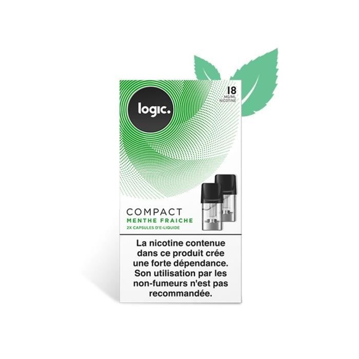 BOÎTE DE 2 CAPSULES LOGIC COMPACT MENTHE FRAICHE 18MG