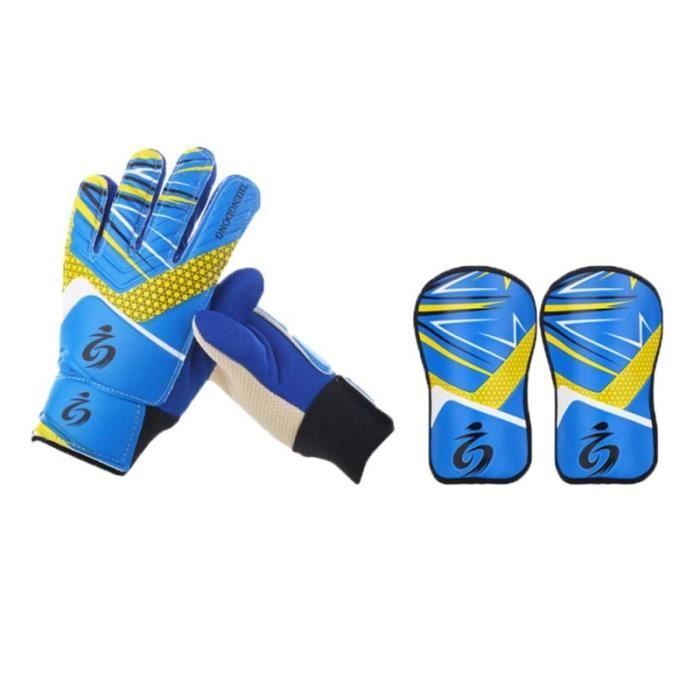 2-en-1 enfants kit d'équipement de protection de gardien de but ensemble simple gant veau équipement de CHAUSSURES DE FOOTBALL