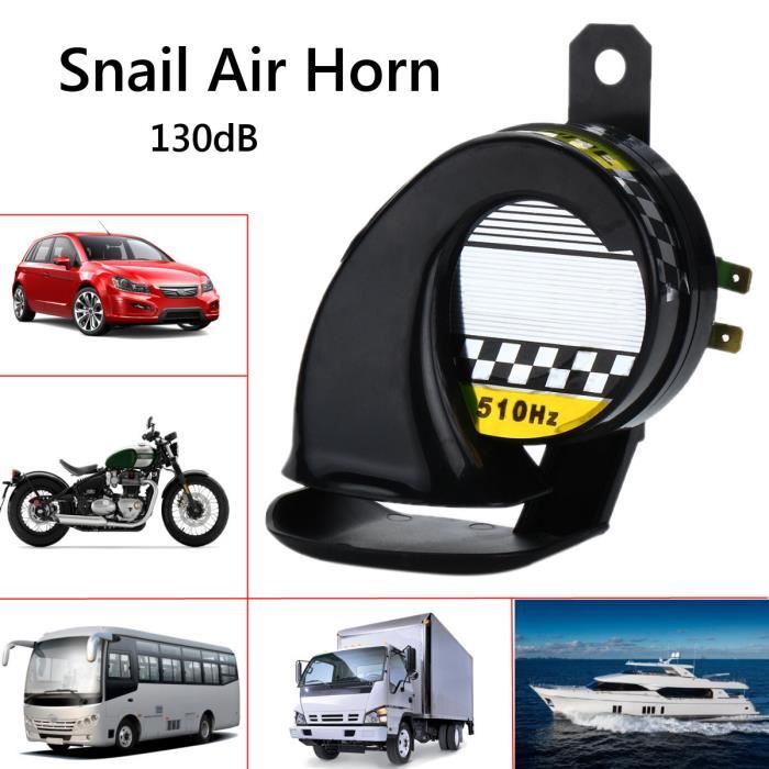 NEUFU 130DB Pneumatique Klaxon Corne Escargot Air Horn Siren Loud Universel Pour 12V Moto Camion