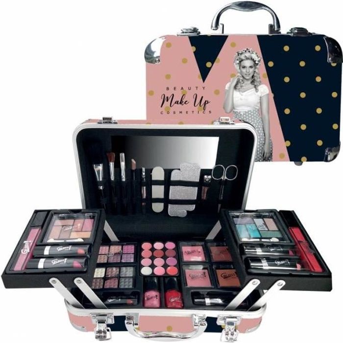 Mallette de maquillage XXXL incluant 2 vernis - Beauty Queen