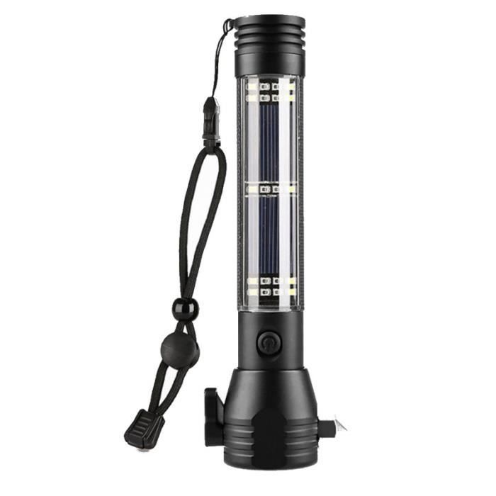 Lampe de poche solaire USB de charge de multifonctionnelle à torche à LED avec LAMPE ELECTRIQUE - LAMPE DE POCHE - BALADEUSE