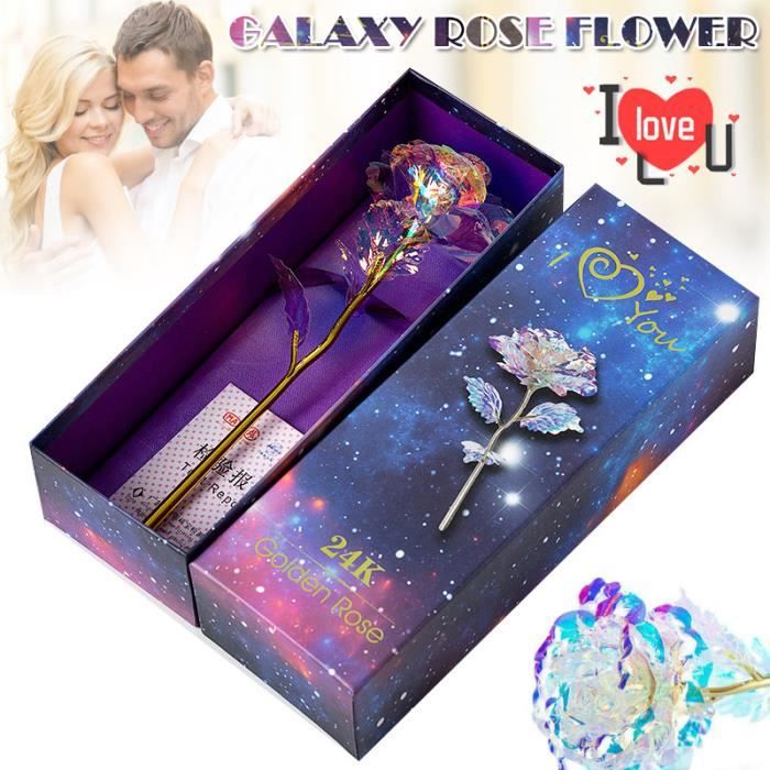 True Love Galaxy Rose Glowing Artificielle Rose Fleur Valentine
