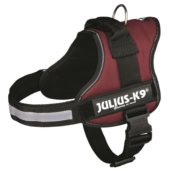 Harnais Power Julius-K9 - 0 - M-L : 58-76 cm-40 mm - Bordeaux - Pour chien