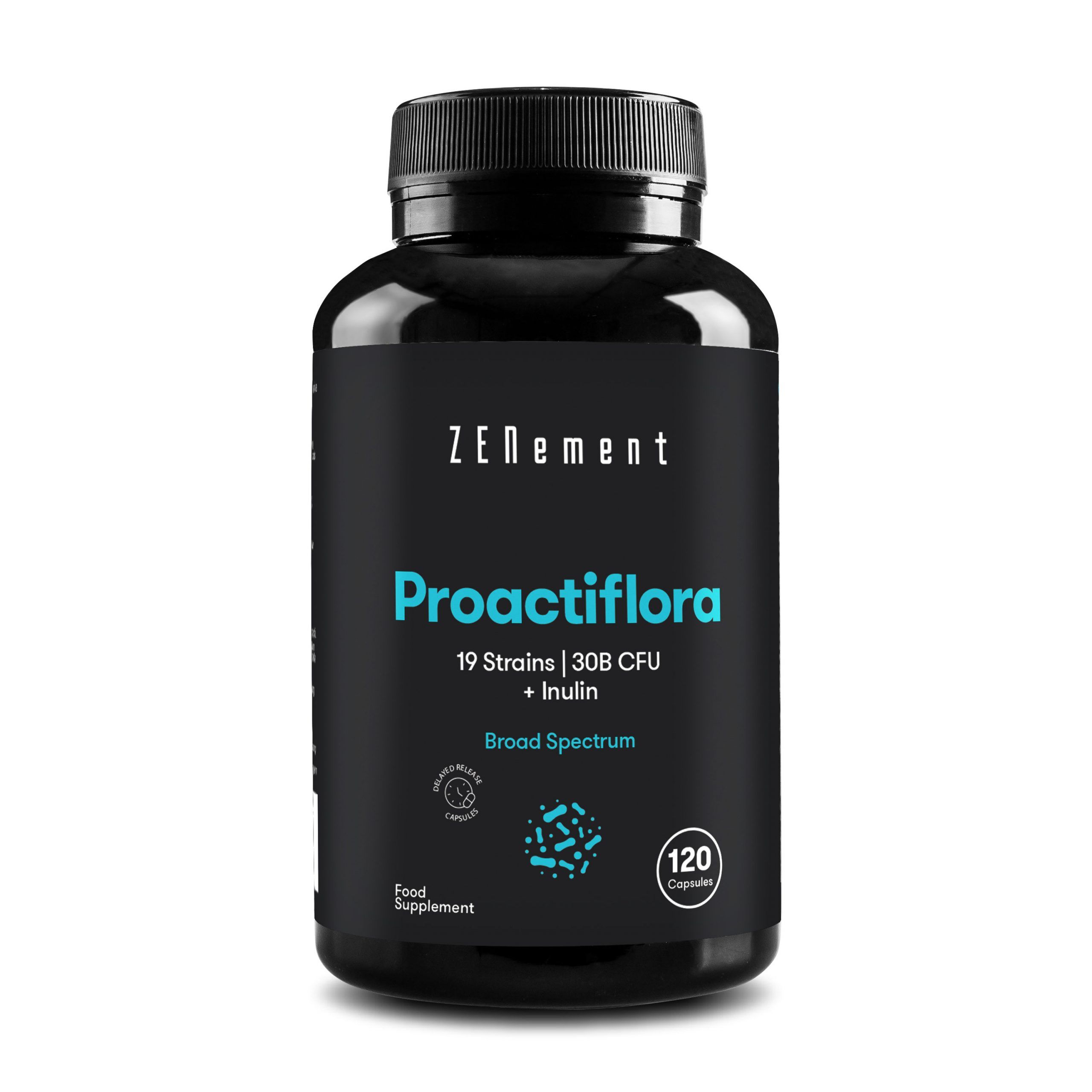 Proactiflora Probiotiques - 120 Gélules | 19 Souches microbiotiques (30 milliards d’UFC) + Inuline | Végan | de Zenement