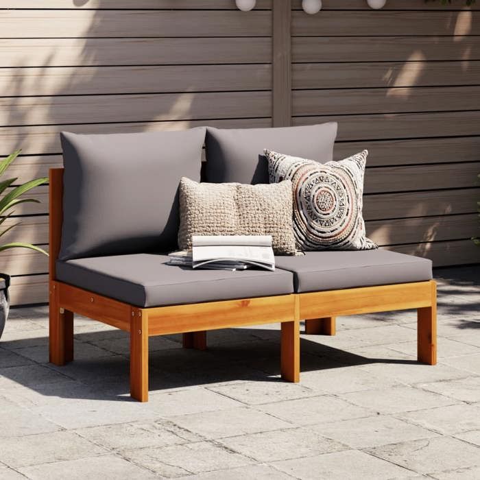 vidaXL Canapé de jardin 2 places Bois