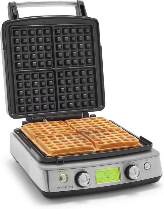 Gaufrier Rotatif Elite Gourmet - Plaques Antiadhésives Pour Gaufres Épaisses Et Sandwiches