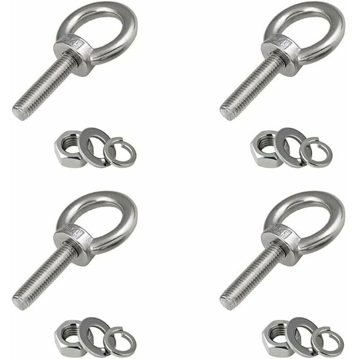 Lot De 4 Boulons à œil En Inox - Anneaux D'arrimage Pour Galerie De Toit
