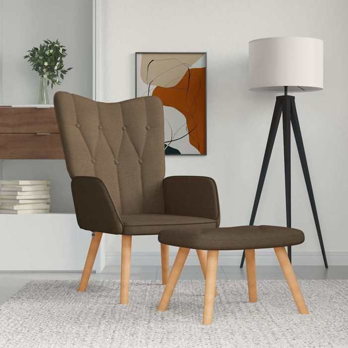 vidaXL Chaise de Relaxation et Tabouret Fauteuil avec Repose-pied Chaise de Salon Salle de Séjour Maison Intérieur 327537