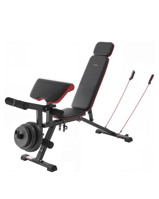 Banc de Musculation-VEVOR-Charge 363kg-Réglable Pliable-Équipement de Fitness pour Abdominaux-pour E