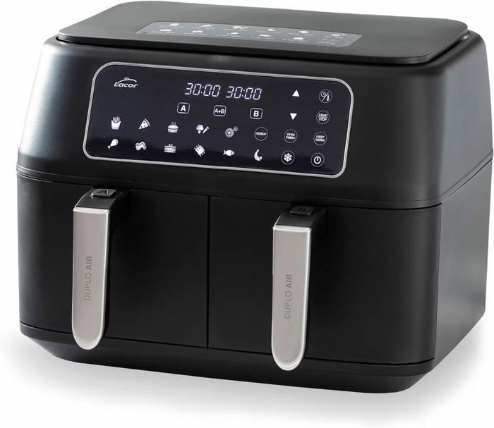 Friteuse À Air LACOR DUPLOAIR – 2400W, 8L, 11 Programmes