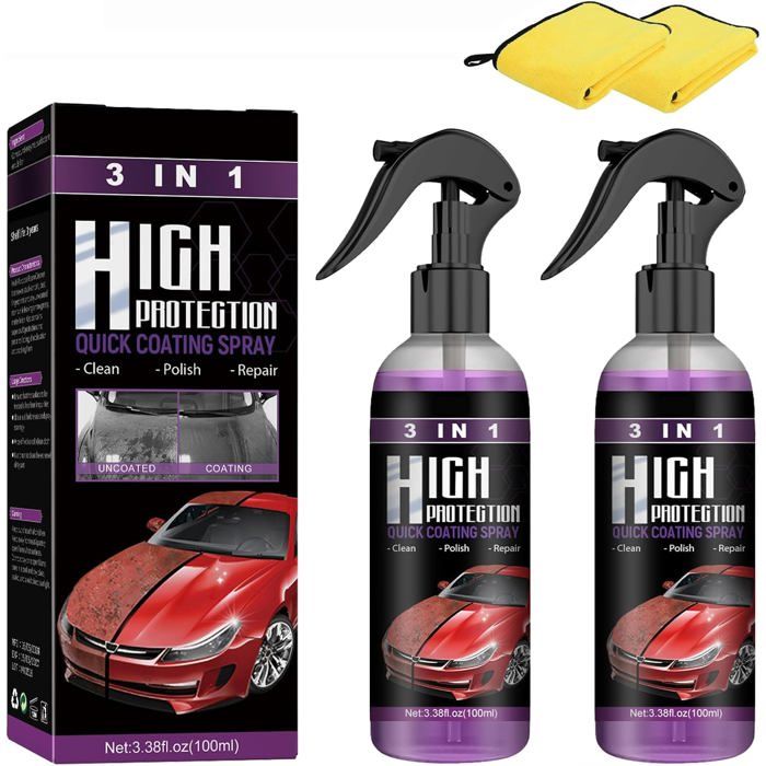 Spray Efface-rayures Voiture - 100 Ml, Réparation Peinture, Anti-rayure Carrosserie, Cristal Coating