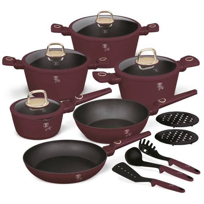 BERLINGERHAUS Set de vaisselle avec surface en titane 15 pcs Leonardo Collection BH-8051