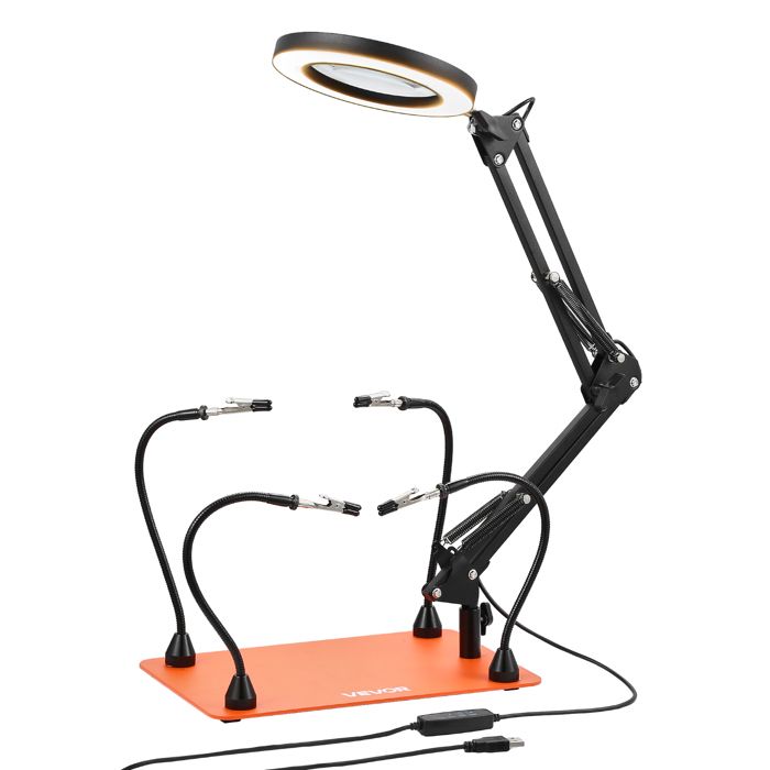 Troisième Main Soudure à 4 Bras Flexibles-VEVOR-Station Aide de Soudage Magnétique-avec Lampe Loupe LED 3X Troisième Main Soudure à 4 Bras Flexibles-VEVOR-Station Aide de Soudage Magnétique-avec Lampe Loupe LED 3X