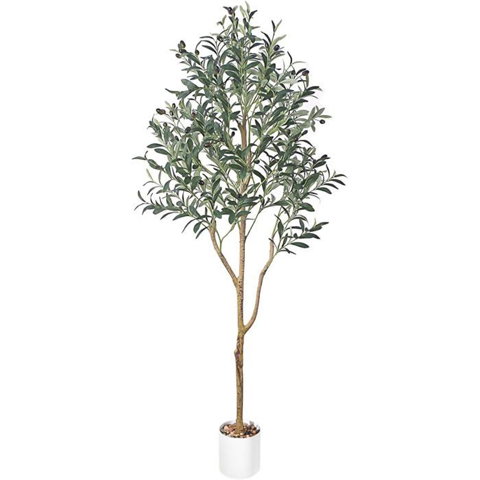CROSOFMI Olivier Artificielle Plantes Artificielles Interieur en Plastique Pot 210 cm Grande Fausse Plante Exterieur Decoration Balcon Chambre Maison(1 Pack