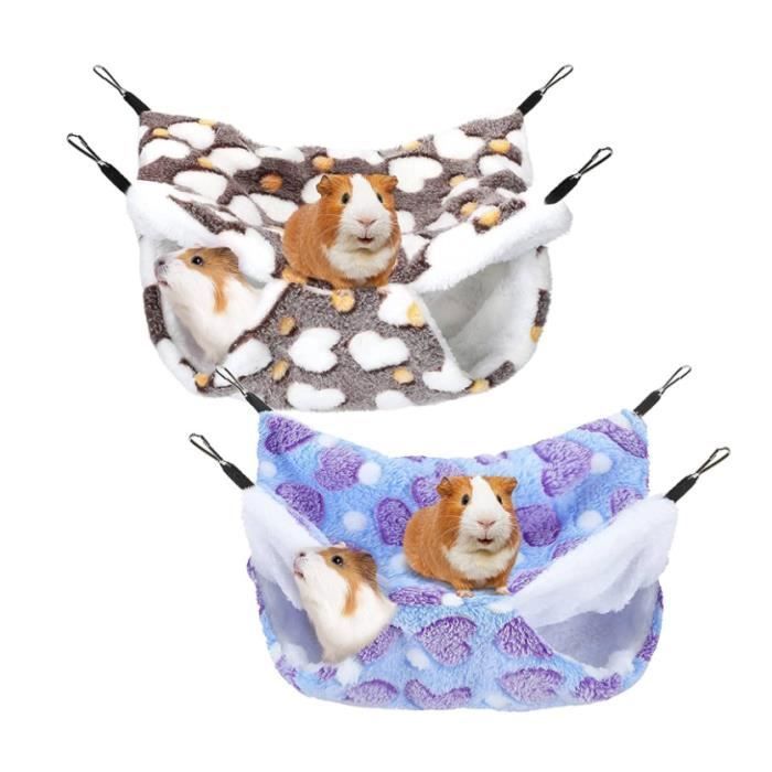 Comparer les prix de Lot de 2 Cochon Inde Rat Hamac Hamac et Cage Tunnel Planeur à Sucre pour Chinchilla Rat Hamster écureuil Multicolore CORBEILLE