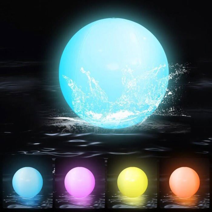 Pièces Boule Lumineuse Piscine Flottante Lampe Flottante Piscine LED Piscine à Couleurs Changeantes Étanche IP68 avec Télé