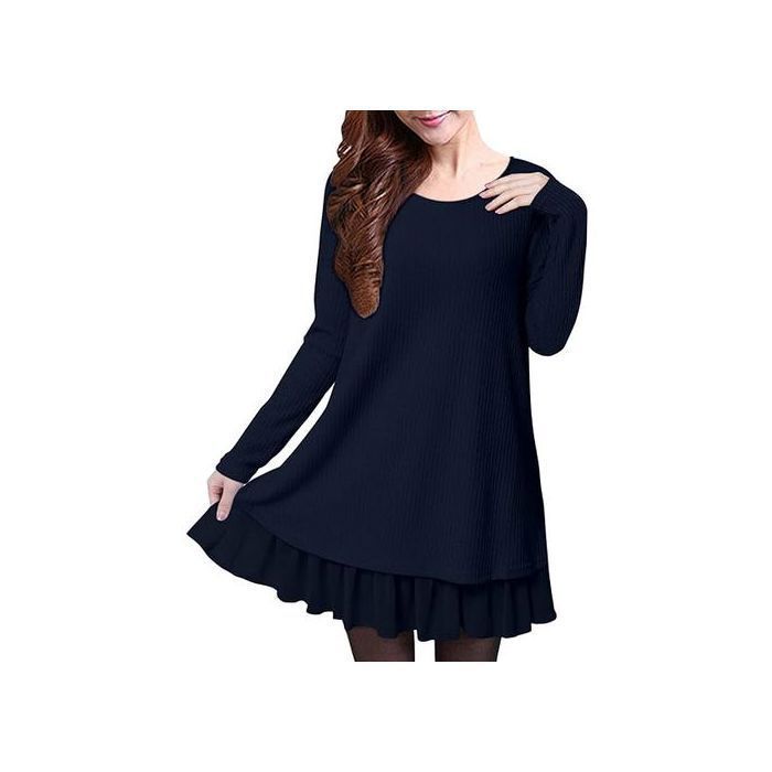 ZANZEA Robe Femme avec Noeuds Marine XL Marine Cdiscount Prêt-à