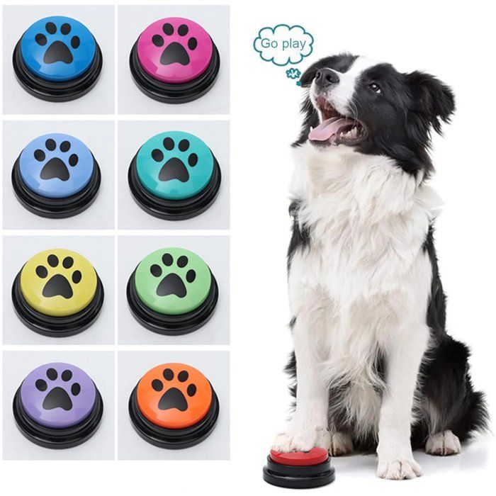Comparer les prix de Jouet pour chien - Buzzer avec boutons enregistrables - 8 boutons pour la communication canine - Fonction denregistrement - Bouton