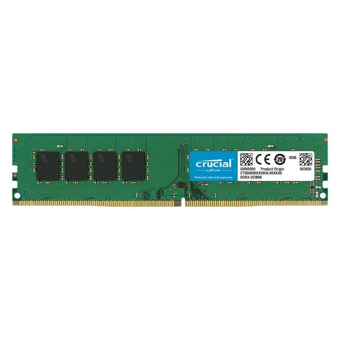 Mémoire RAM DDR4 pour PC - Crucial - 16 Go - 3200 MT/s - CL22 - UDIMM - 288 broches - 12 V - Vert - Facile à installer